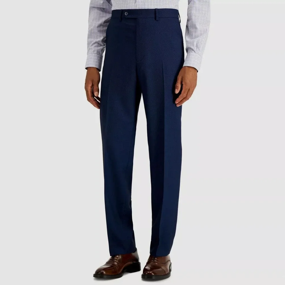 Nautica Men's 2-Pc Suit Blue Birdseye Jacket 36R Blazer Pants 30Wx32L